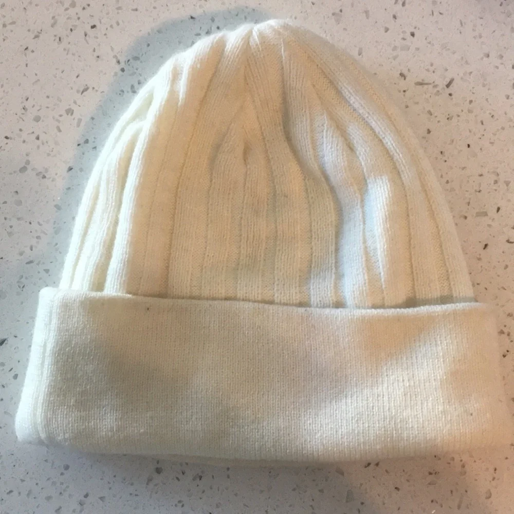 BEBE logo Ivory beanie winter  cap